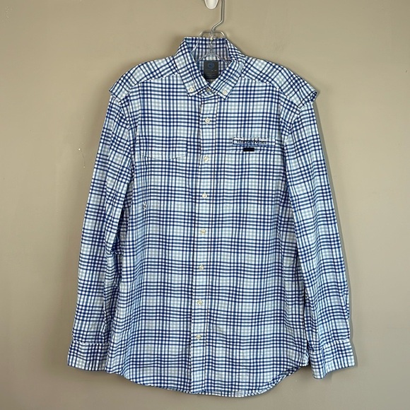 Vineyard Vines Blue And White Plaid Harbor Shirt Size S - Picture 1 of 16